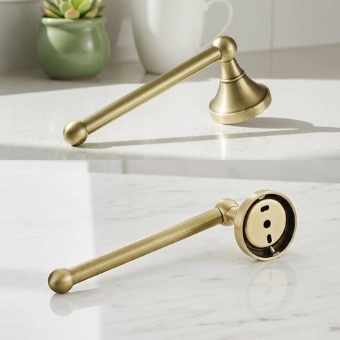 Old School Antique Brass Wall Mounted Toilet Paper Holder Without Cover In Brushed Bronze Finish 20 Cm Long