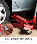 2 Pcs Heavy Duty Car Floor Jack Handle Bolts Securing Pressure Rods Solid And Holding Hydraulic Jacks Locked Up Tight For No Hassle Lifting In Any Weekend Shop Setup with red jack and alloy steel bolts.