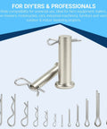 304 Stainless Steel Cotter Pins and R Clips All In One Assortment Kit With 12 Sizes for DIY Projects