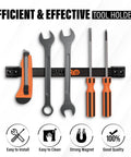 Tools on 12 Inch Magnetic Tool Holder Strip for Garage and Workshop Organization, Heavy Duty Magnetic Bar On A Carbon Steel Rail That Holds Up To 10 lb