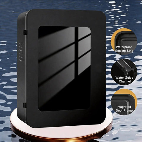 Heavy Duty Rugged As Nails Outdoor EV Charger Enclosure For Wall Mounted Stations Made From Cold Rolled Steel showing waterproof features.