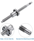 Beefy Ball Screw SFU1605 16mm Diameter 5mm Lead 260mm Length With Anti Backlash Kit For BK BF12 CNC Machines shown at multiple angles