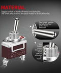 Heavy Duty Waterproof Toggle Switch 12V DC 30A 2 Pin ON Off SPST With Weatherproof Boot Cap Cover metal materials
