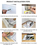 Installation steps for Smooth Operator Electric Attic Ladder With Rock Solid Armrests Pull Down Retractable Loft Staircase teaching secure setup.