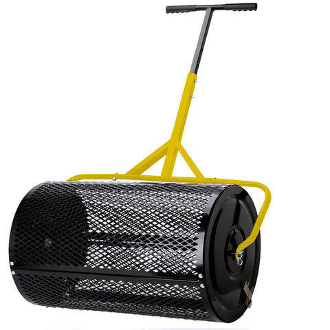 30 Inch Wide Manual Spreader With 26 Gal Capacity For Lawn Care Fertilizer Mulch Topsoil Manure And Grass Seed Pro Grade