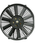 Ultra Slim Electric Radiator Fan Sick High Output Cooling Blower in matte black, showcasing fan blades and protective grill.