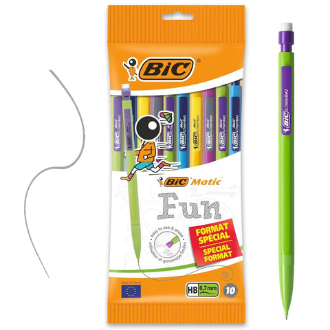 Matic Fun Mechanical Pencils Pack Of 10 For Effortless Writing No Sharpener Needed Just Click Eraser End For Fresh Leads