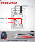 Diagram showing wiring method for 5 Pin Rocker Switch Jumper Wires Set For Automotive And ATV Console Wiring With Tin Plated Copper Terminals And 14 AWG Copper Wire No Hassle Install For Polaris Ranger RZR Boats RVs Trucks Dash Switch Not Included.