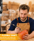 Beast Mode 1.5 Amp Rotary Tool Kit With 42 Inch Flex Shaft, Six Variable Speeds From 8,000 To 35,000 RPM, 129-Piece Accessories Set For Cutting, Sanding, Grinding, Carving, Polishing And DIY Projects, man carving pottery