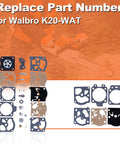 Carburetor Rebuild Kit For Walbro K20-WAT Fits Husqvarna 450 Rancher 455 460 Chainsaws Stihl 026 Echo Poulan Pro
