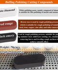 17 Piece 4 Inch Pro Grade Buffing Wheels Polishing Kit with 3 buffing compounds labeled white diamond, red rouge, black emery