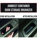 Before and after installation of Volkswagen Atlas 4 Piece Armrest Door Storage Organizer Box Tray Handle Set For 2018 To 2022 Atlas Cross Sport Front And Rear Doors Must Have Accessory Easy Install Direct Fit No Modification ABS Matte Finish