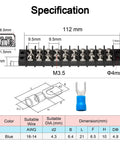 Beefed Up Heavy Duty Terminal Block Kit 2 Pack 10 Positions 200V To 450V 20 To 30A Dual Row Screw Terminals specifications