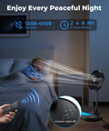 Foldable 10 Inch Oscillating Fan With 20000mAh Battery All In One Remote And Timer Height Adjustable Portable Standing Fan