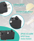 Four Pack V319M Snap Action Switch With Hella Durable Construction Providing Slick Operation And Tight Mechanical Fit Delivering No Fuss Replacement for reliable SPDT control, featuring 3-pin design.