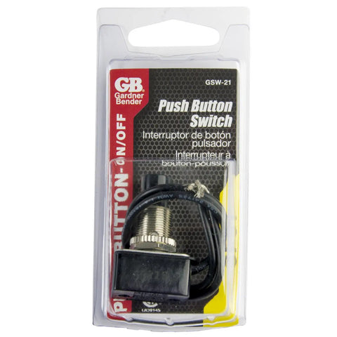 Heavy Duty SPST Push Button Switch Push On Push Off 10 Amp 125 Volt AC With 6 Inch Wire Leads Black Motor Rated For Electrical Equipment And Machinery