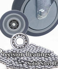 Close-up of precision bearings and smooth operator 4 inch swivel casters with TPR rubber glides for furniture rolls.