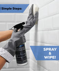 Hands applying Grout Sealer Impregnator For Shower Tile Grout And Backsplash, Professional Grade Long Lasting Sealant with sponge