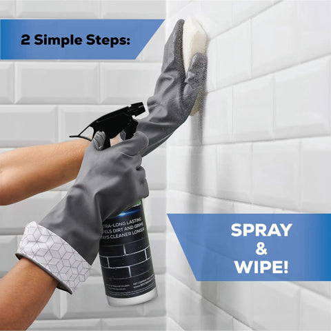 Hands applying Grout Sealer Impregnator For Shower Tile Grout And Backsplash, Professional Grade Long Lasting Sealant with sponge