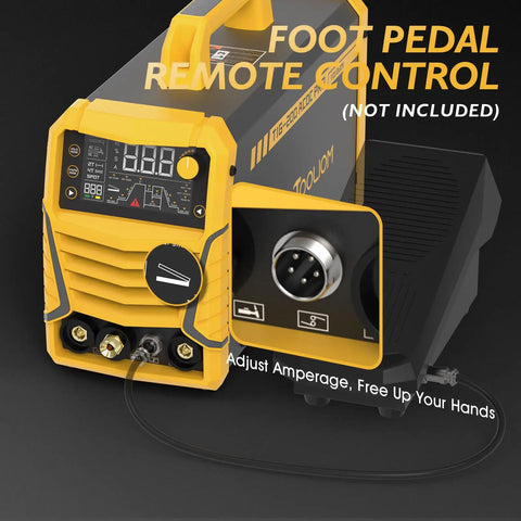 Beast Mode Six In One 200A AC DC TIG Welder With Pulse Dual Voltage 110V 220V IGBT Inverter Large LED Display close-up