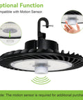 Led High Bay Light 150W 19,500 Lumen 5000K Dimmable 0 to 10V With 5ft US Plug Cable 100-277V