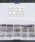 Killer 304 Stainless Steel Flat Head M3 Machine Screw Kit Bundle With Nuts Washers Wrench Keys Solid For Heavy Duty Home Repair And DIY Fixes Durable Anti Corrosion Metal Hardware 662 Pieces Smart Storage Box, open organizer case