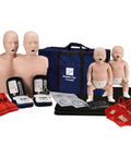 Take2 CPR Manikin And UltraTrainer Kit With Feedback For Realistic Practice Two Adults And Two Infants Plus Two AED UltraTrainers And Full Accessory Pack including manikins and trainer kit visible.