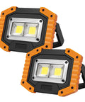 Beast Bright Dual Pack 30W LED Work Lights with Magnetic Base 1500 Lumen Portable Rechargeable Flood Lights W840 Yellow