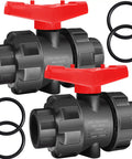 1 Inch Union Ball Valve 2 Pack Full Port UPVC SCH 80 Water Shut Off Valve With Double True Union Slip Socket Connection