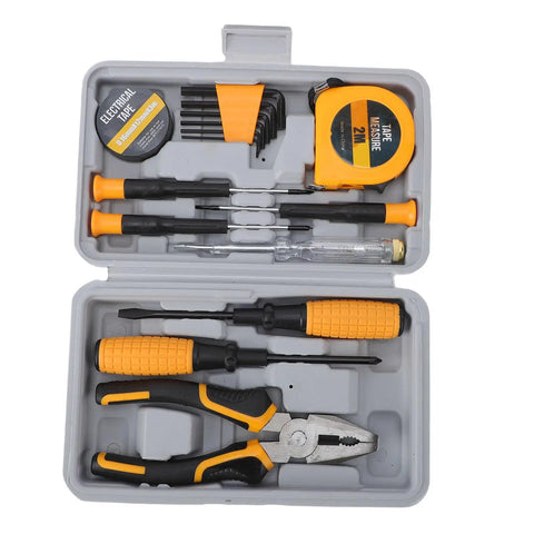 All-Purpose Home Hardware Tool Kit For Furniture Assembly And Electrical Repairs, Lightweight 15-Piece Set With Portable Box