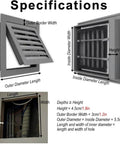 Durable Industrial Grade Aluminum Alloy Exhaust Vent Access Panel With Rock Solid Filter Grille 39 Square Inch specifications and measurements