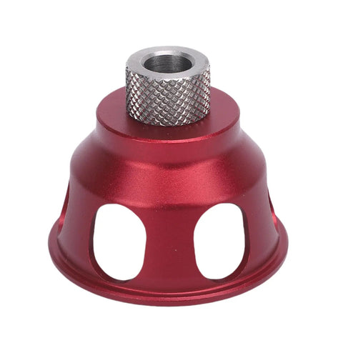 Slick Aluminum Alloy Vertical Hole Punch Locator And Straight Angle Drilling Jig with red anodized finish and metal bushing slot.