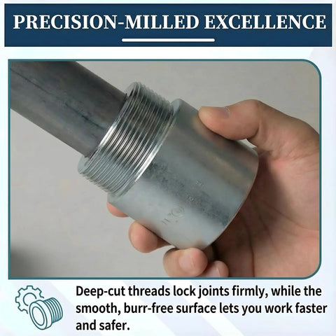 5 Pack 3 To 2 Inch Steel Reducing Bushing For Rigid And IMC Conduit, Heavy Duty Alloy Steel Threaded Reducer With Rolled Edge, Corrosion Resistant Fitting For Industrial Electrical Systems In Tough Environments, shown on conduit