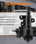 Solid Swap Direct Replacement Power Steering Gearbox For Toyota 4Runner And Pickup Trucks 1989 To 1991 close-up view of specifications.