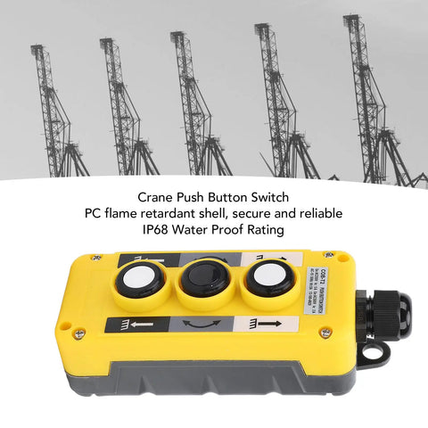 IP68 Rainproof Hoist Crane Push Button Switch Set Up Down Industrial Control Button 3 Button Version COB T2 image