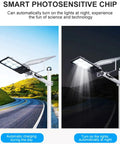 JUDYSSY Spot Lightingsolar Street Lights Outdoor, Daylight Solar Led Light, dusk to n solar security flood lights, mounted on a pole.