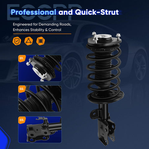 Complete Front Strut Assembly Set Of 2 For Toyota Prius 2010 2015 Quick Strut Replacement With SAE Grade Springs in detail view