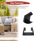 4-Pack 71mm Patio Furniture Clips For Modular Sectional Couches, heat and corrosion resistant black plastic fasteners