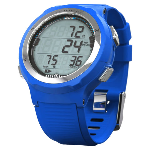 i200C Wrist Dive Computer With Bluetooth, DiverLog App Access, And Phone Sync For Logs And Dive Profiles, blue display