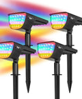 Solar Color Changing RGB Landscape Spotlights 7 Modes IP67 Waterproof Outdoor Lighting For Garden Yard Driveway Lawn Patio