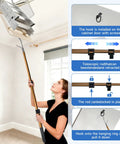No-Fuss Attic Ladder Pull Down System Kit With Telescoping Extension Rod Door Hook D Ring And Mounting Screws Replacement For Attic Pull Down Cord 20 To 40 Inch Adjustable Space Saving Heavy Duty Aluminum Pole used to open attic ladder door