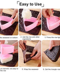Step-by-step use of Triangle Rice Ball Molds 2 Pack Large Do It Yourself Sushi Makers Kit For Lunch Bento Easy Rice Ball Mold