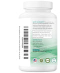 Back view of a bottle labeled Lithium Orotate 5mg for Everyday Balance, 240 Vegetarian Capsules, dietary supplement with non GMO symbols.