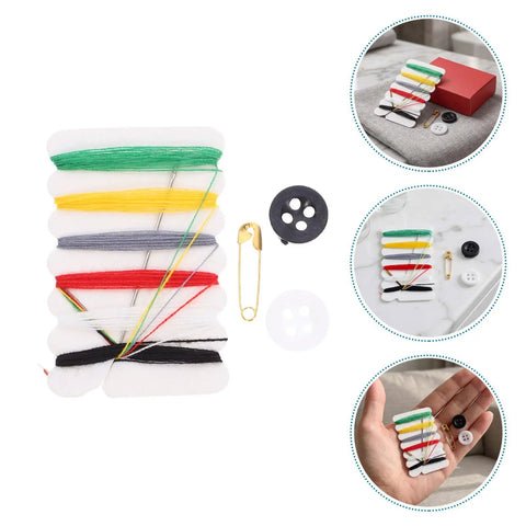 The Go-To 200 Piece Mini Travel Sewing Repair Kit That Slashes Tailor Bills While You Fix Snags On The Fly Without Breaking A Sweat Compact Pocket Gear For Campers Students And Travelers with threads, needles, and buttons.
