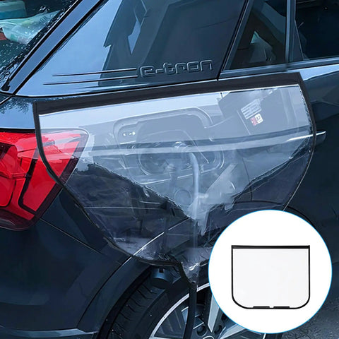 Heavy Duty Magnetic EV Charger Port Cover Waterproof Seal For Steel Electric Vehicles Blocks Rain Snow Dust During Charging on a car.