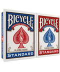Standard Two Pack Playing Cards In Red And Blue Optimized For Tight Fan And Buttery Smooth Shuffle Heavy Duty Stock Built Like A Tank For Relaxed Handling During Cash Games And Tabletop Hangouts.