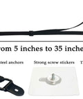 Two Pack Adjustable TV Safety Straps No Drill Adhesive Anti Tip Furniture Anchors for Baby Proofing with stainless steel anchors.