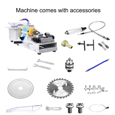 750W 3-In-1 Jewelry Buffing Polisher Grinder with accessories for Gem Setting and Stone Work