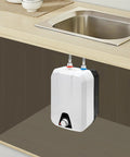Wall Mounted Electric Mini Tank Water Heater 1.59 Gallon 1500 Watt 110 Volt under sink for instant hot water use.