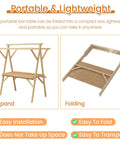 Heavy Duty Portable Folding Vending Cart With Locking Wheels Perfect For Street Food And Coffee Sales Featuring Sturdy Wood Frame And Waterproof Cover, shown in expanded and folded states.